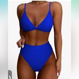 SUUKESS NWOT M ROYAL BLUE SEXY TRIANGLE TOP HIGHCUT Bikini Set